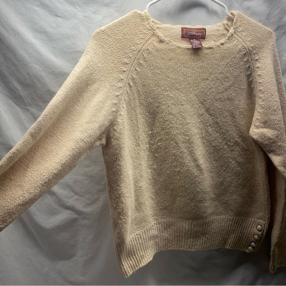 VTG | Silk Angora Wool Pearl Button Knit Sweater - Picture 3 of 7